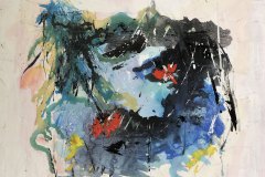 Il fiore, china e cera, cm 46x50