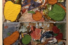 Vegetali, collage, cera e china, cm 60x40