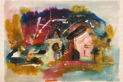 Casa dei sogni, china e cera, cm 50x70